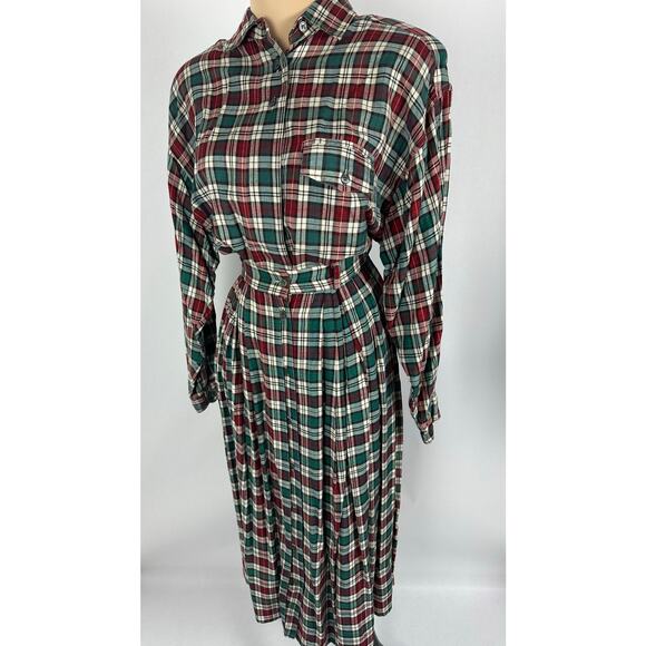 VTG Michel Sport Size Small Plaid Tartan Skirt Set Christmas Pleated Academia - Picture 3 of 15